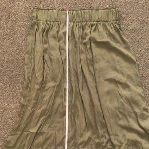 Olive Green Satin Skirt for daily wear